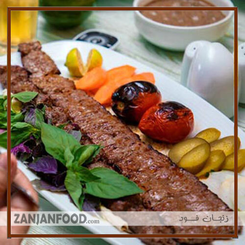 خوراک کباب سلطانی رستوران صدف زنجان