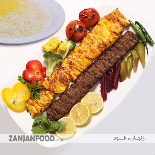  چلو کباب میکس رستوران نفیس زنجان 